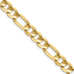 14K Yellow Gold 7.5mm Concave Open Figaro Chain