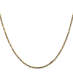 14K Yellow Gold 1.8mm Diamond-cut Milano Rope Chain