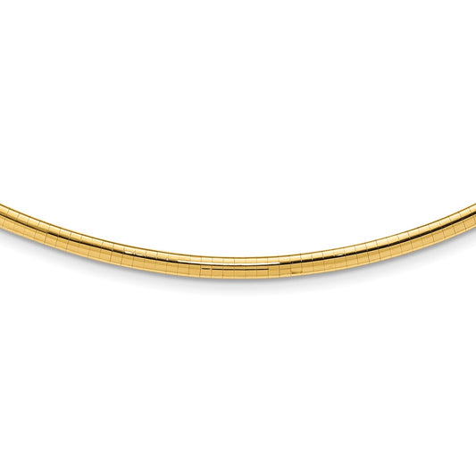 14K Yellow Gold 4mm Domed Omega Chain