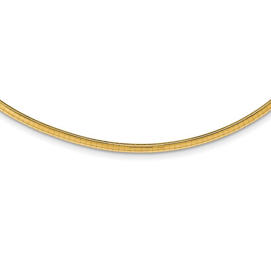 14K Yellow Gold 3mm Lightweight Omega Chain