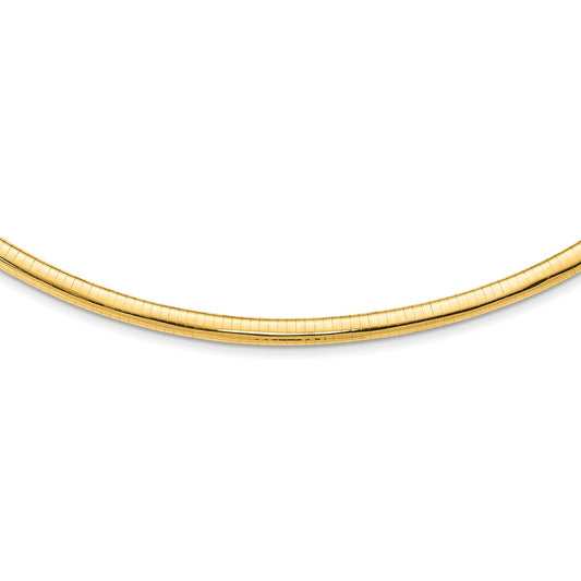 14K Yellow Gold 6mm Lightweight Omega Chain