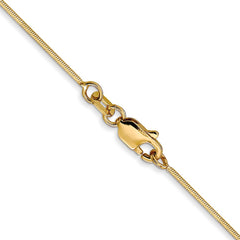 14K Yellow Gold 0.8mm Octagonal Snake Chain