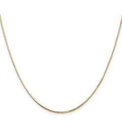 Cadena de serpiente octogonal de oro amarillo de 14 quilates de 1,2 mm