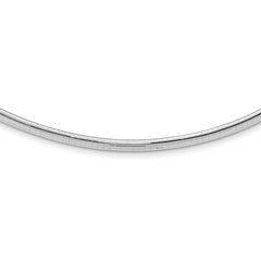 14K White Gold 4mm Domed Omega Chain