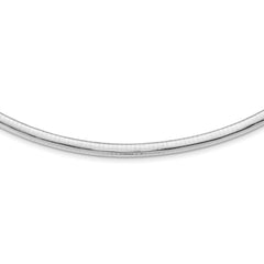 14K White Gold 6mm Domed Omega Chain