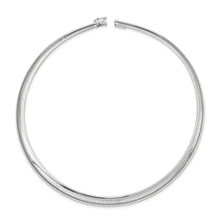 14K White Gold 8mm Domed Omega Chain