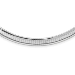 14K White Gold 8mm Domed Omega Chain