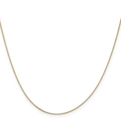 14K Yellow Gold 0.5mm Box with Spring Ring Clasp Chain