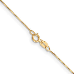 14K Yellow Gold 0.5mm Box with Spring Ring Clasp Chain