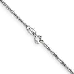 14K White Gold 1.3mm Curb Pendant Chain