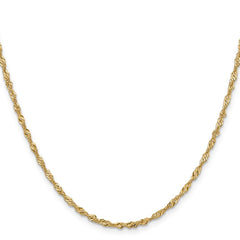 14K Yellow Gold 2mm Singapore Chain
