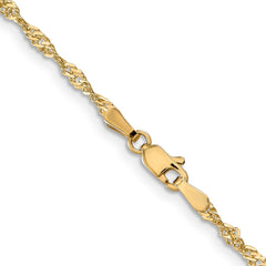 14K Yellow Gold 2mm Singapore Chain