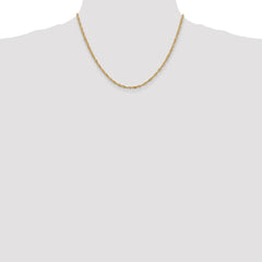 14K Yellow Gold 2mm Singapore Chain