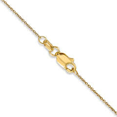14K Yellow Gold 0.75mm Cable Pendant Chain