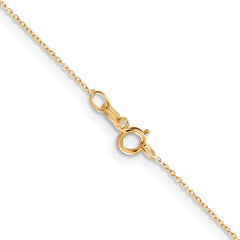 14K Yellow Gold 0.6mm Diamond-cut Round Open Link Cable Chain