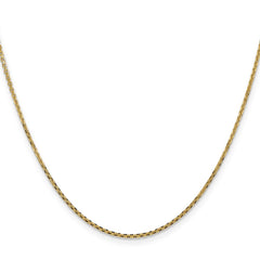 14K Yellow Gold 1.45mm Solid Diamond-cut Cable Chain