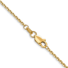 14K Yellow Gold 1.45mm Solid Diamond-cut Cable Chain