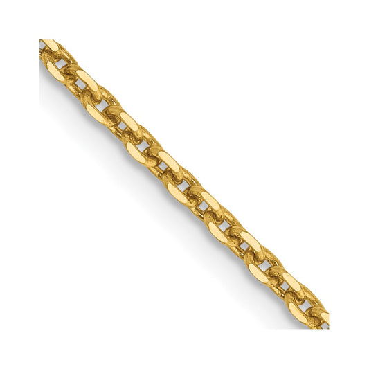 14K Yellow Gold 1.65mm Solid Diamond-cut Cable Chain