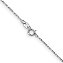 14K White Gold 0.75mm Cable Pendant Chain