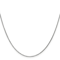 14K White Gold 0.95mm Diamond-cut Cable Chain