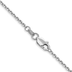 14K White Gold 1.45mm Diamond-cut Cable Chain