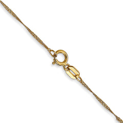 14K Yellow Gold 1mm Singapore Chain