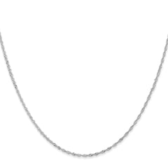 14K White Gold 1.1mm Singapore Chain