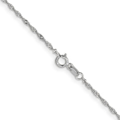 14K White Gold 1.1mm Singapore Chain