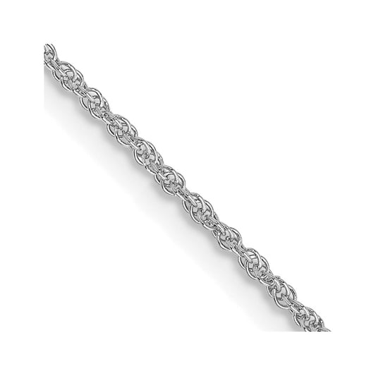 14K White Gold 1.1mm Baby Rope Chain