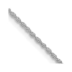 14K White Gold 1.1mm Baby Rope Chain