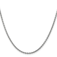 14K White Gold 2.2mm Forzantine Cable Chain