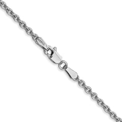 14K White Gold 2.2mm Forzantine Cable Chain