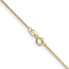 14K Yellow Gold 0.9mm Cable with Spring Ring Clasp Chain