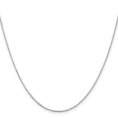 14K White Gold 0.8mm Diamond-cut Cable with Lobster Clasp Chain