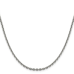 14K White Gold 2.5mm Diamond-cut Cable Chain