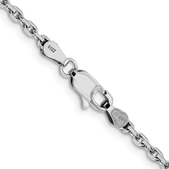 14K White Gold 2.5mm Diamond-cut Cable Chain