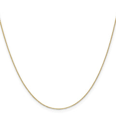 14K Yellow Gold 0.65mm Diamond-cut Round Open Link Cable Chain