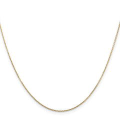 14K Yellow Gold 0.8mm Diamond-cut Round Open Link Cable Chain