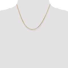 14K Yellow Gold 1.4mm Diamond-cut Round Open Link Cable Chain