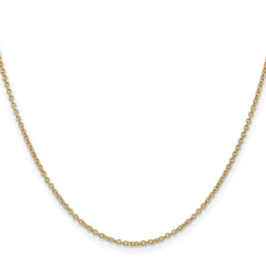 14K Yellow Gold 1.4mm Round Open Wide Link Cable Chain