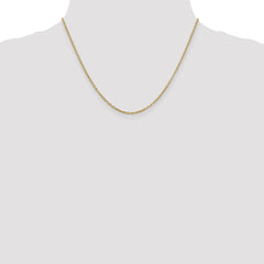 14K Yellow Gold 2mm Round Open Link Cable Chain