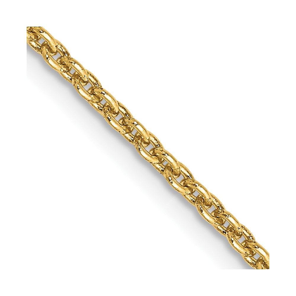 14K Yellow Gold 2mm Round Open Link Cable Chain