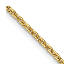 14K Yellow Gold 2mm Round Open Link Cable Chain
