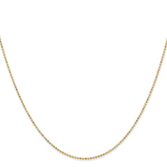 14K Yellow Gold 1.2mm Diamond-cut Ball (Beaded) Pendant Chain