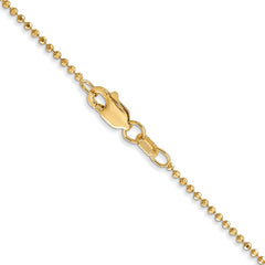 14K Yellow Gold 1.2mm Diamond-cut Ball (Beaded) Pendant Chain