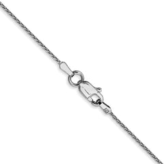14K White Gold 0.8mm Diamond-cut Parisian Wheat Chain