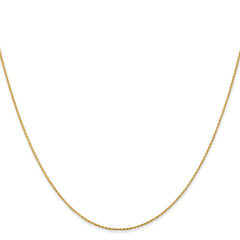 14K Yellow Gold 0.8mm Diamond-cut Parisian Wheat Chain
