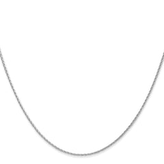14K White Gold 1mm Round Parisian Wheat Chain
