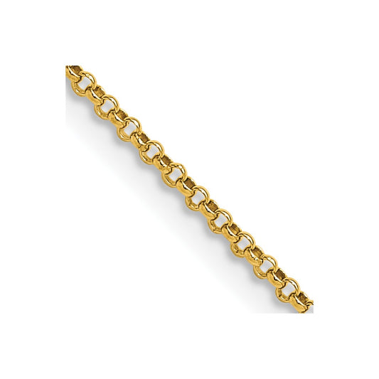 14K Yellow Gold 1.55mm Rolo Pendant Chain