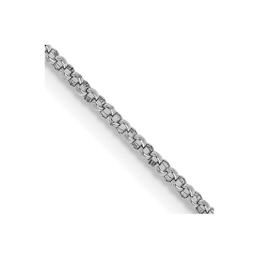 14K White Gold 1.15mm Rolo Pendant Chain